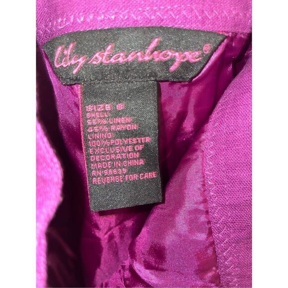 Vintage lily stanhope purple gothic flower a line skirt size 8 - Picture 7 of 8